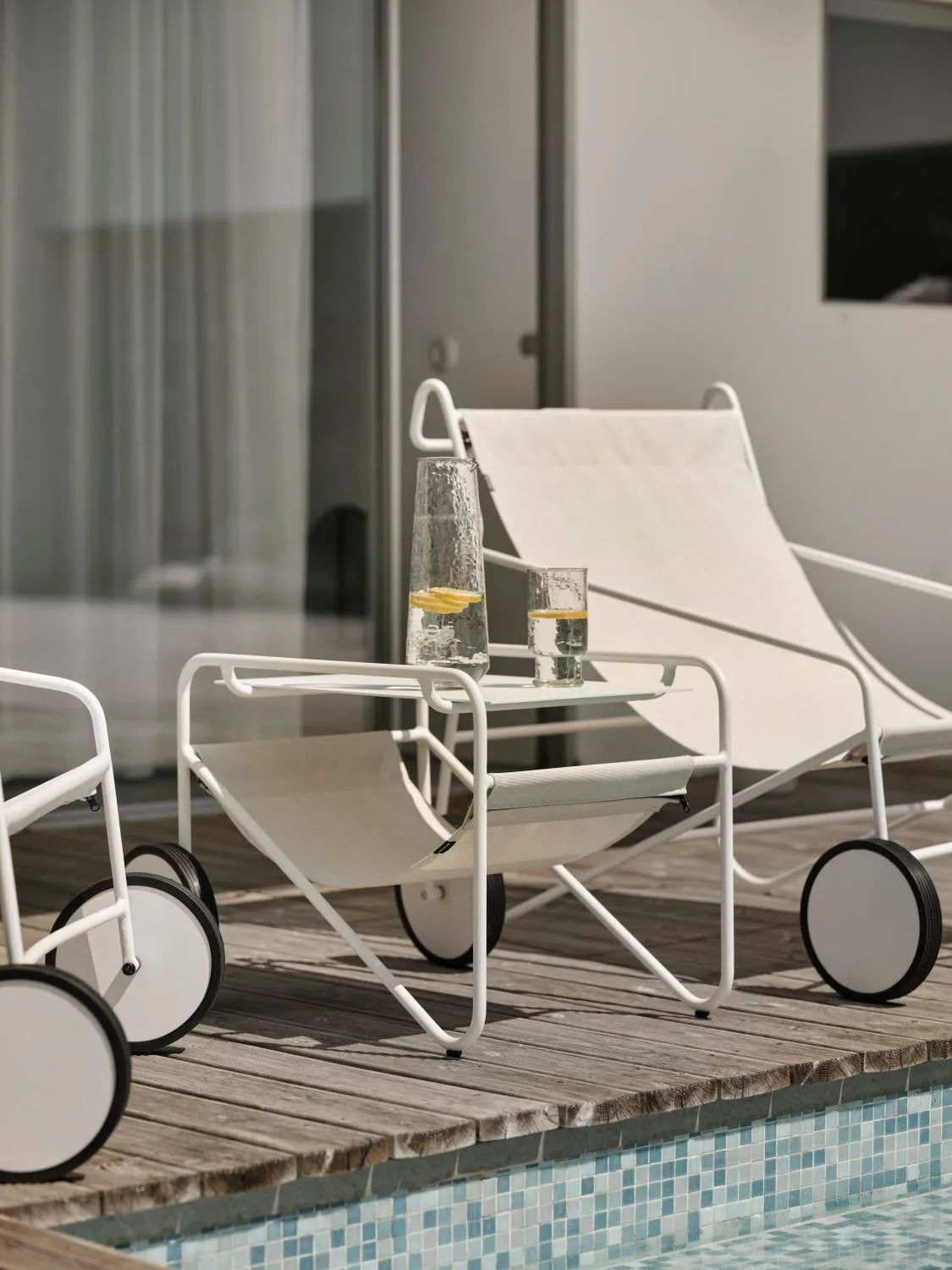 Table d'appoint Poul Table, White-off white, 72x44 cm Brafab