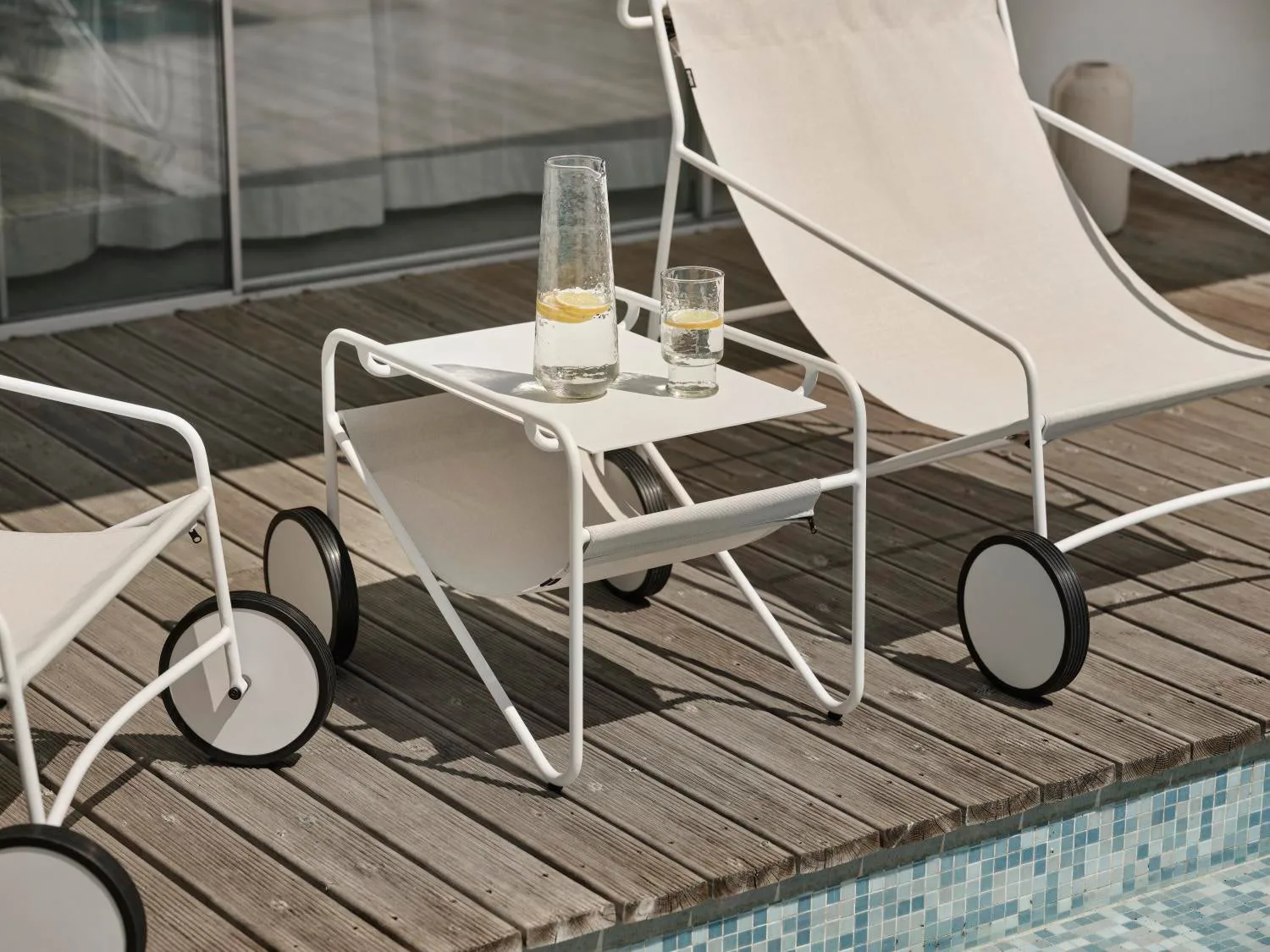 Table d'appoint Poul Table, White-off white, 72x44 cm Brafab