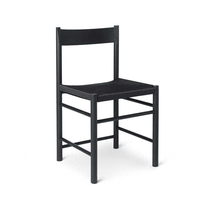 Chaise F - frêne noir, assise en corde noire - Brdr. Krüger