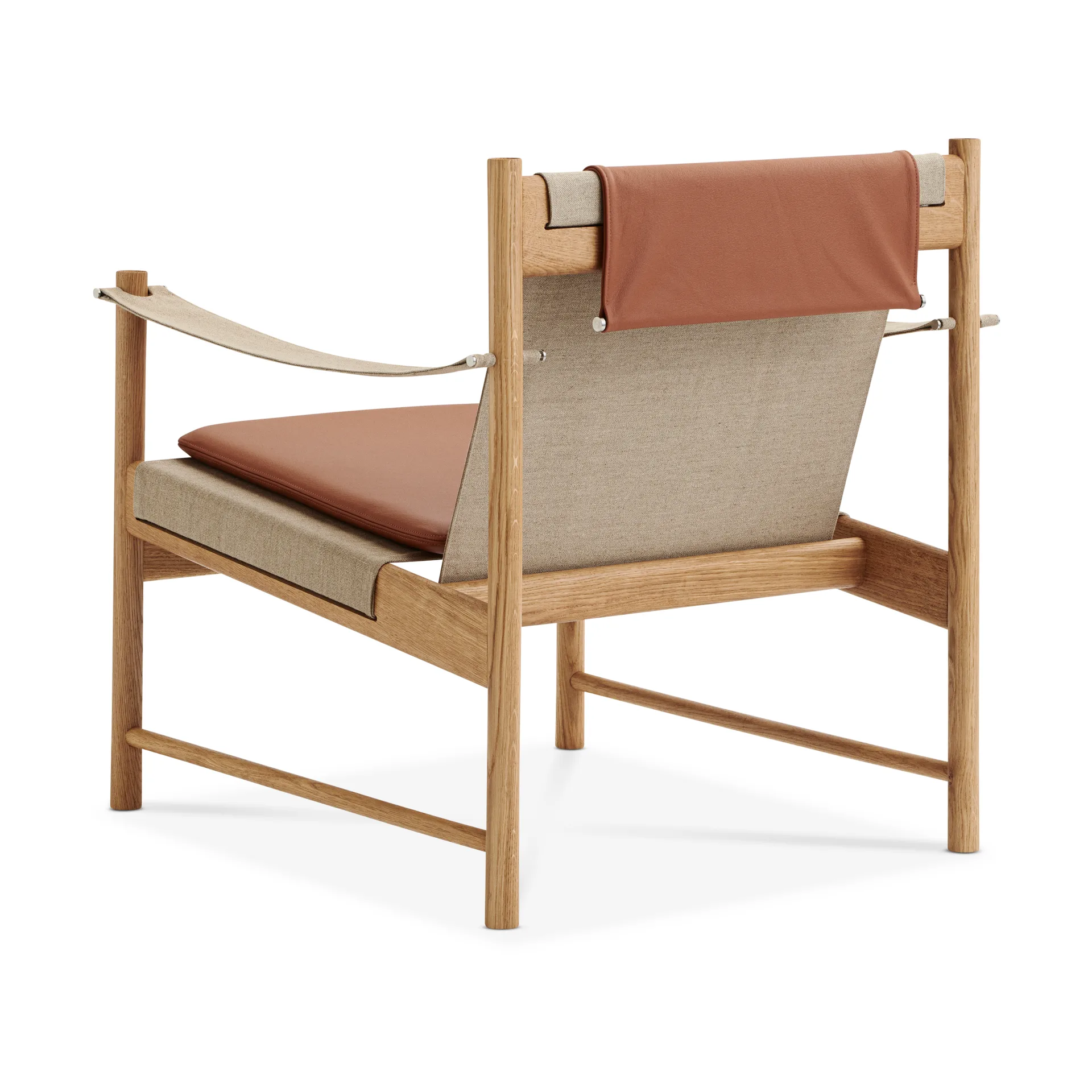 Chaise longue HB, Chêne huilé-cuir Brandy Brdr. Krüger