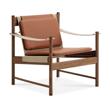 Chaise longue HB - Chêne huilé fumé-cuir Brandy - Brdr. Krüger