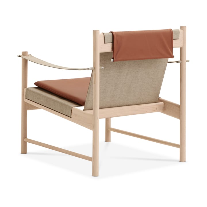 Chaise longue HB, Érable huilé blanc - cuir Brandy Brdr. Krüger