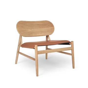 Chaise lounge Ferdinand - cuir cognac, structure en chêne huilé à la cire - Brdr. Krüger