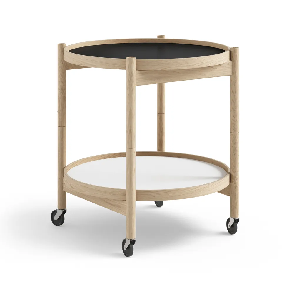 Table roulante Bølling Tray Table model 50, base, structure en chêne non traité Brdr. Krüger