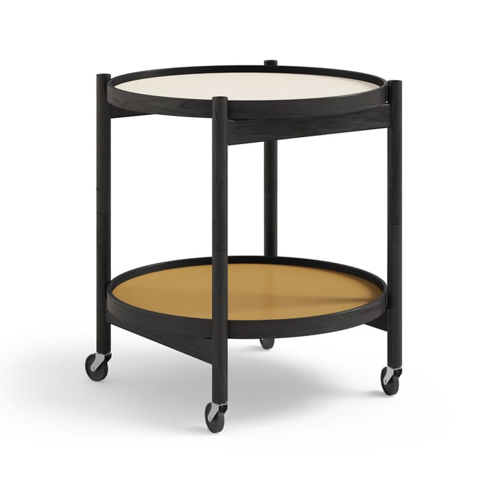 Table roulante Bølling Tray Table model 50 - sunny, structure en chêne laqué noir - Brdr. Krüger