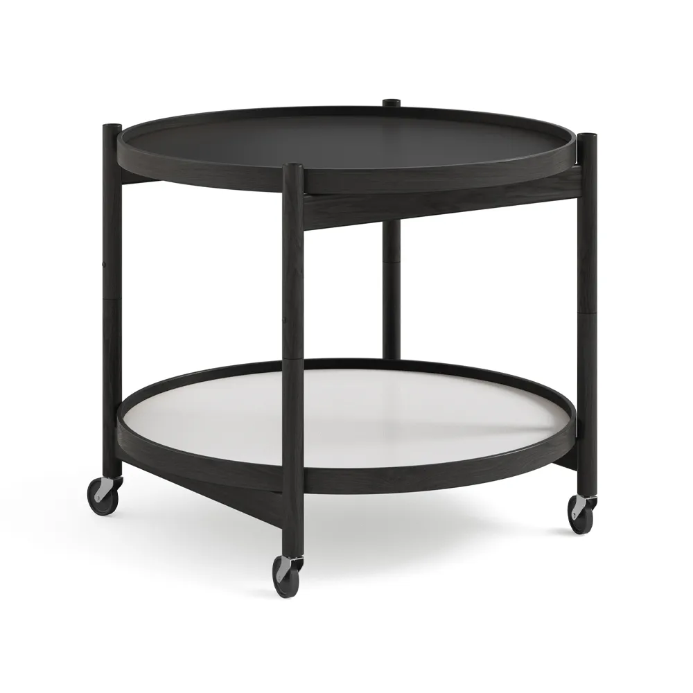Table roulante Bølling Tray Table model 60, base, structure en chêne laqué noir Brdr. Krüger