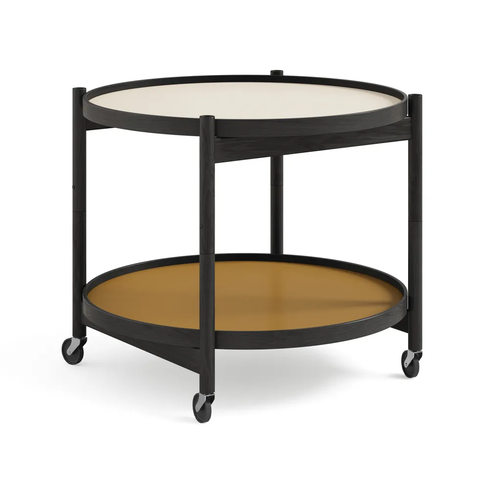 Table roulante Bølling Tray Table model 60, sunny, structure en chêne laqué noir Brdr. Krüger
