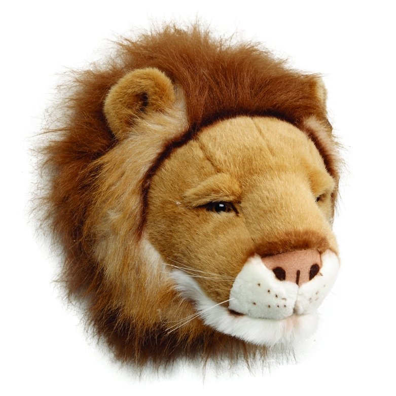 Brigbys Trophée peluche lion Lion | Design Scandinave | Accessoires pour chambre d'enfants | Marron