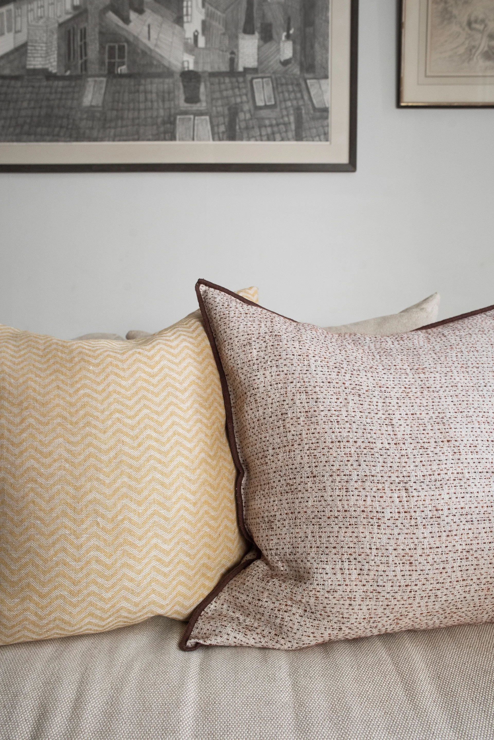 Coussin Field, Brown, 50x50 cm Brita Sweden