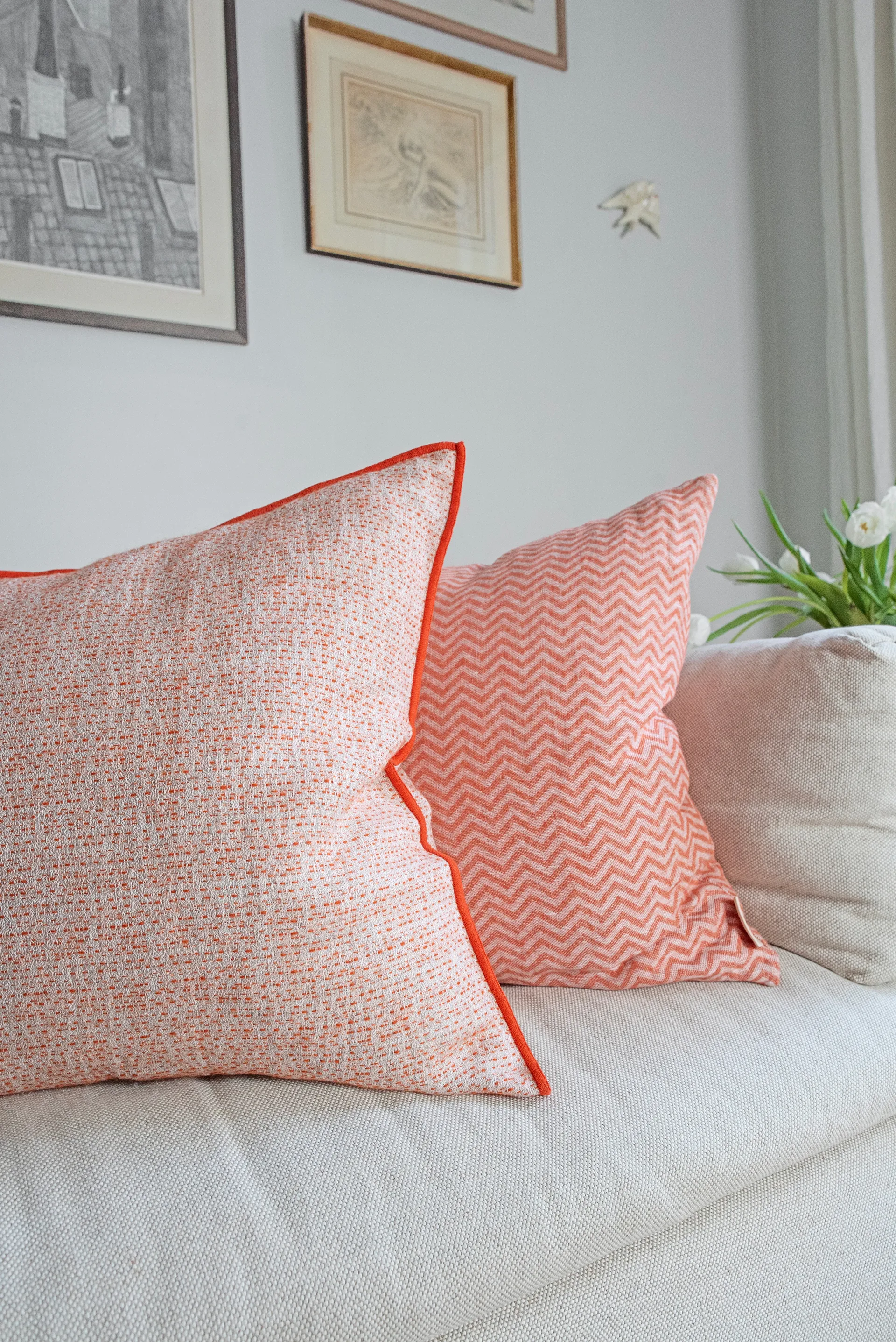Coussin Field, Red, 50x50 cm Brita Sweden
