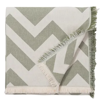 Plaid en coton Florens - Sage (Gris clair) - Brita Sweden