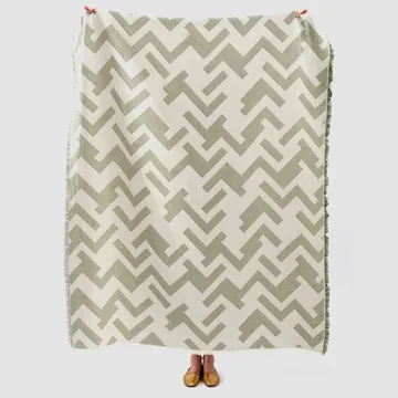 Plaid en coton Florens - Sage (Gris clair) - Brita Sweden