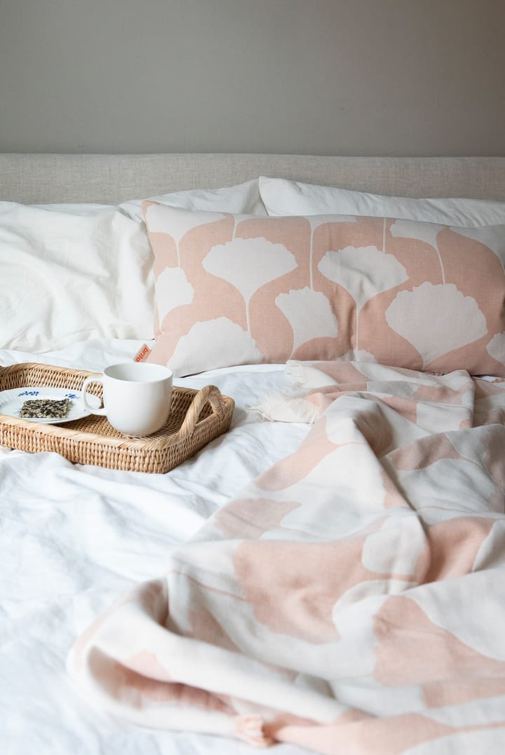 Plaid en laine Ginko 130x170 cm, Rose-blanc (Agate) Brita Sweden