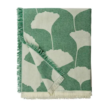 Plaid en laine Ginko 130x170 cm - Vert-blanc (Emerald) - Brita Sweden