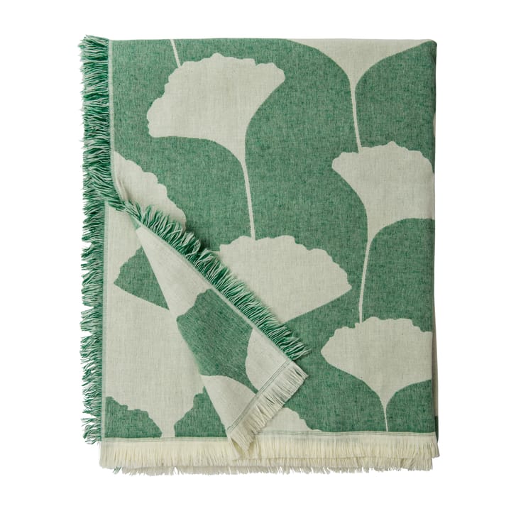 Plaid en laine Ginko 130x170 cm, Vert-blanc (Emerald) Brita Sweden