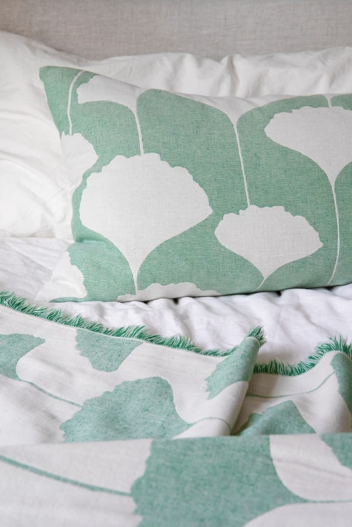 Plaid en laine Ginko 130x170 cm, Vert-blanc (Emerald) Brita Sweden