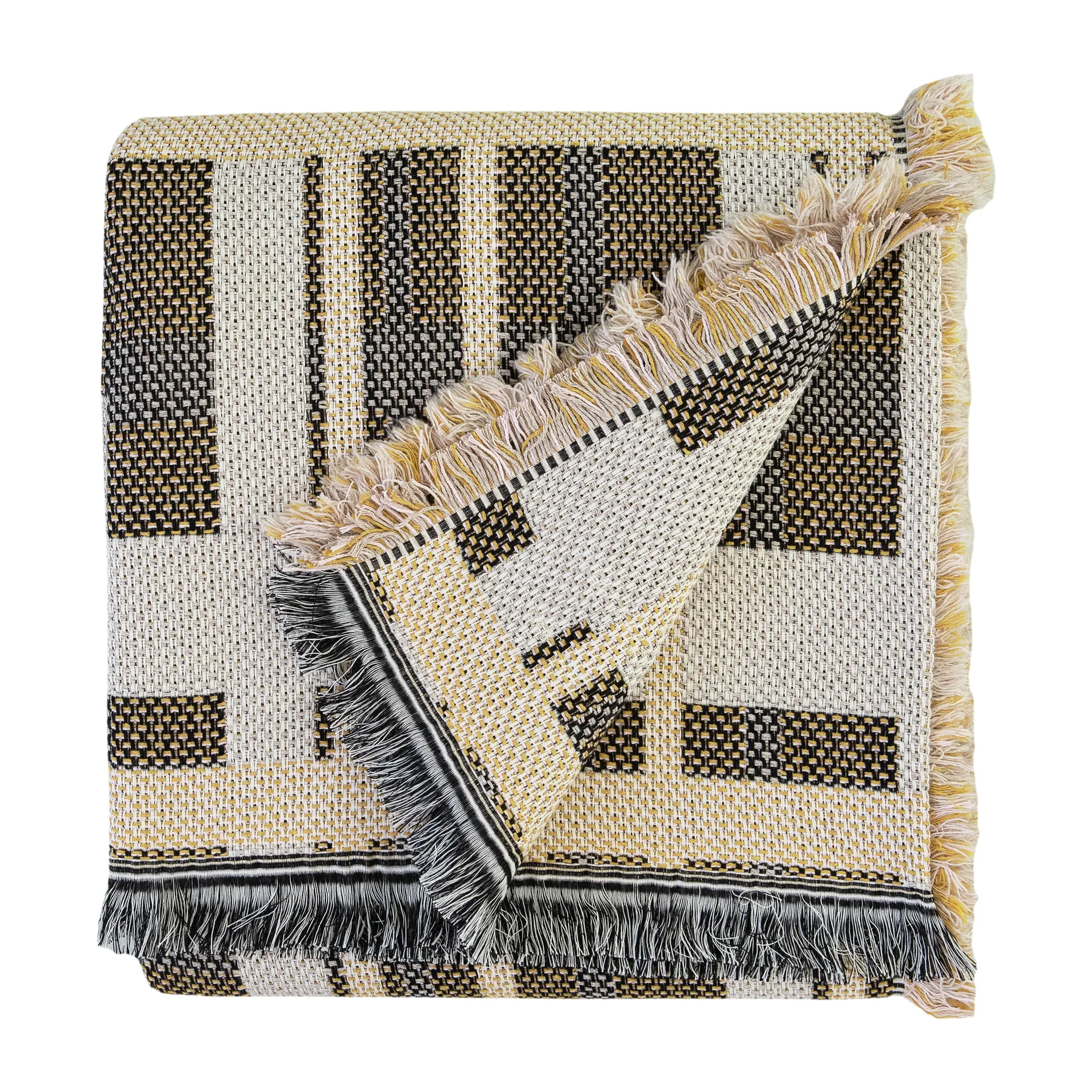 Tradition Plaid en laine 130x170 cm, Jaune Brita Sweden