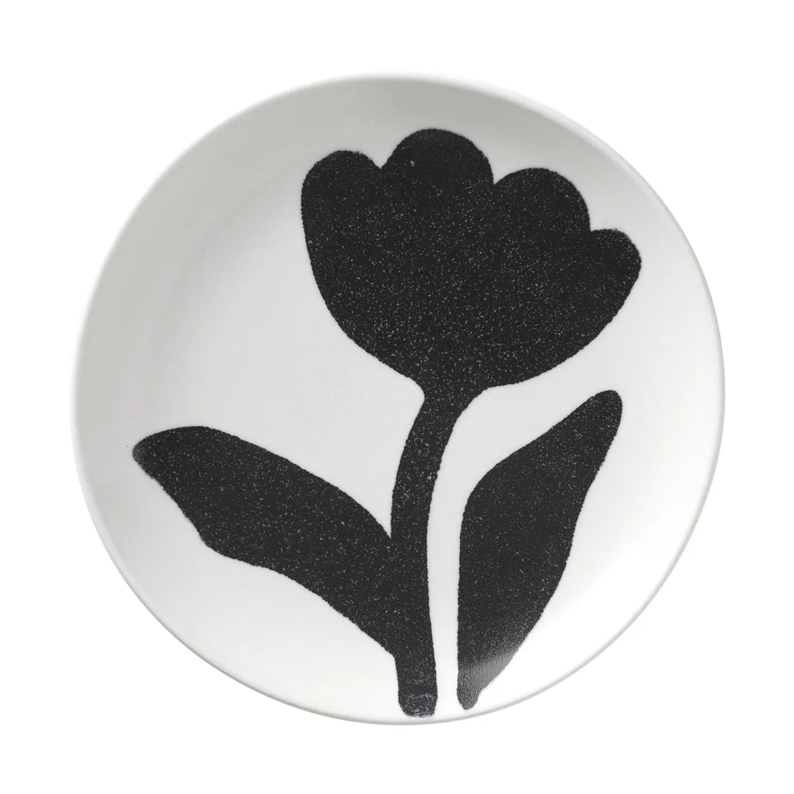Assiette Flora Ø15 cm, Black-off white Broste Copenhagen