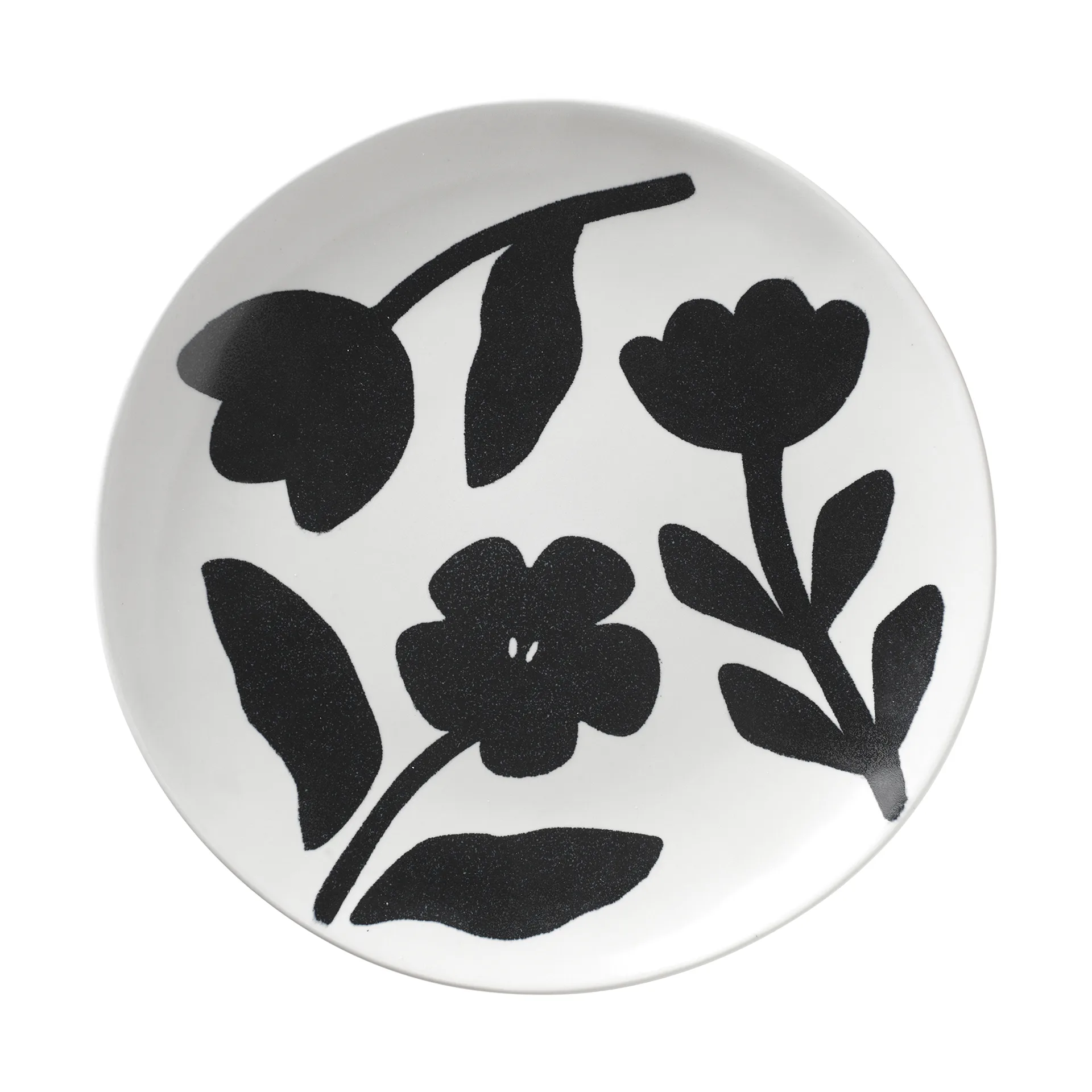 Assiette Flora Ø26 cm, Black-off white Broste Copenhagen