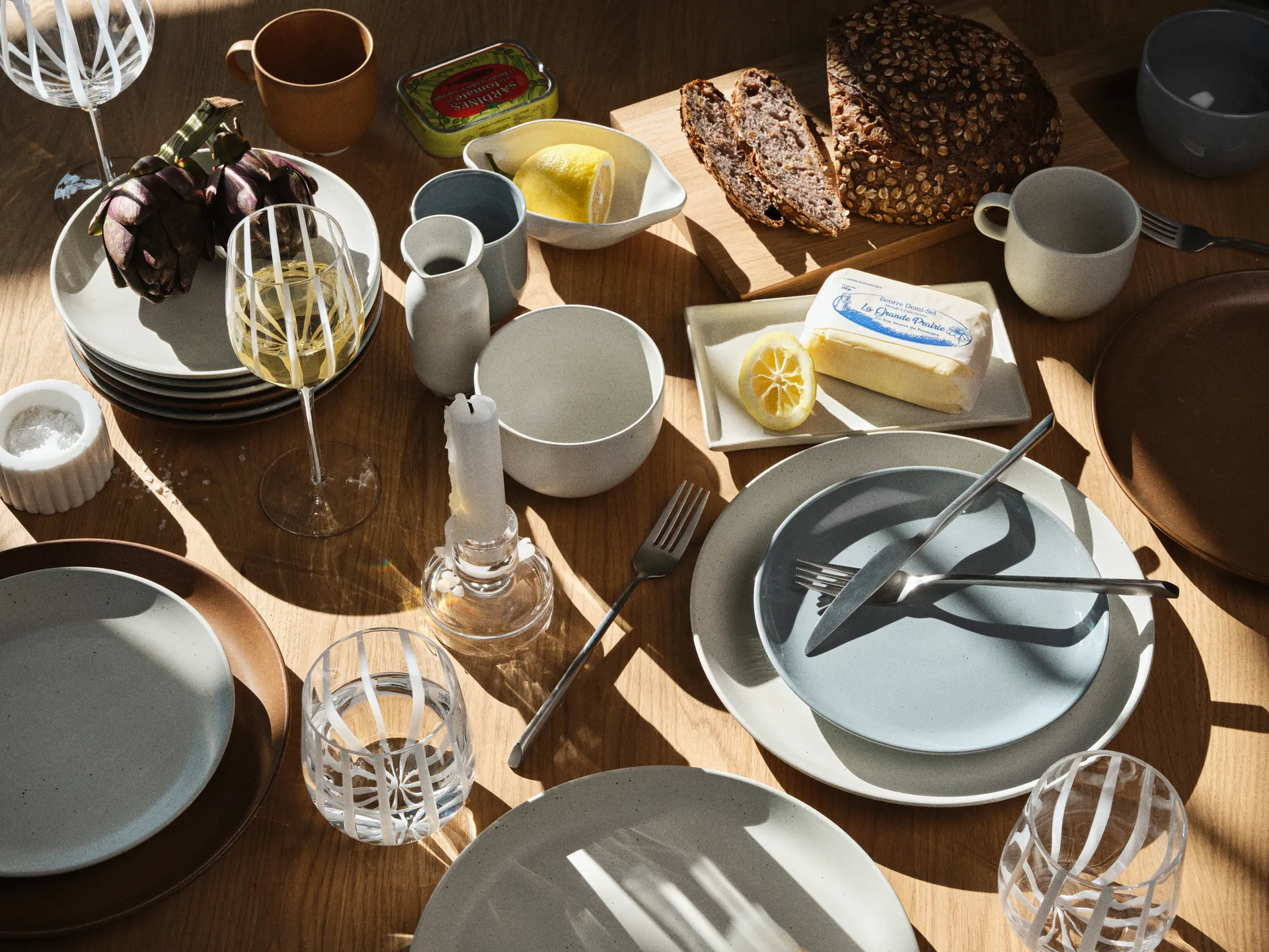 Bol Platon Ø7 cm, White marble Broste Copenhagen