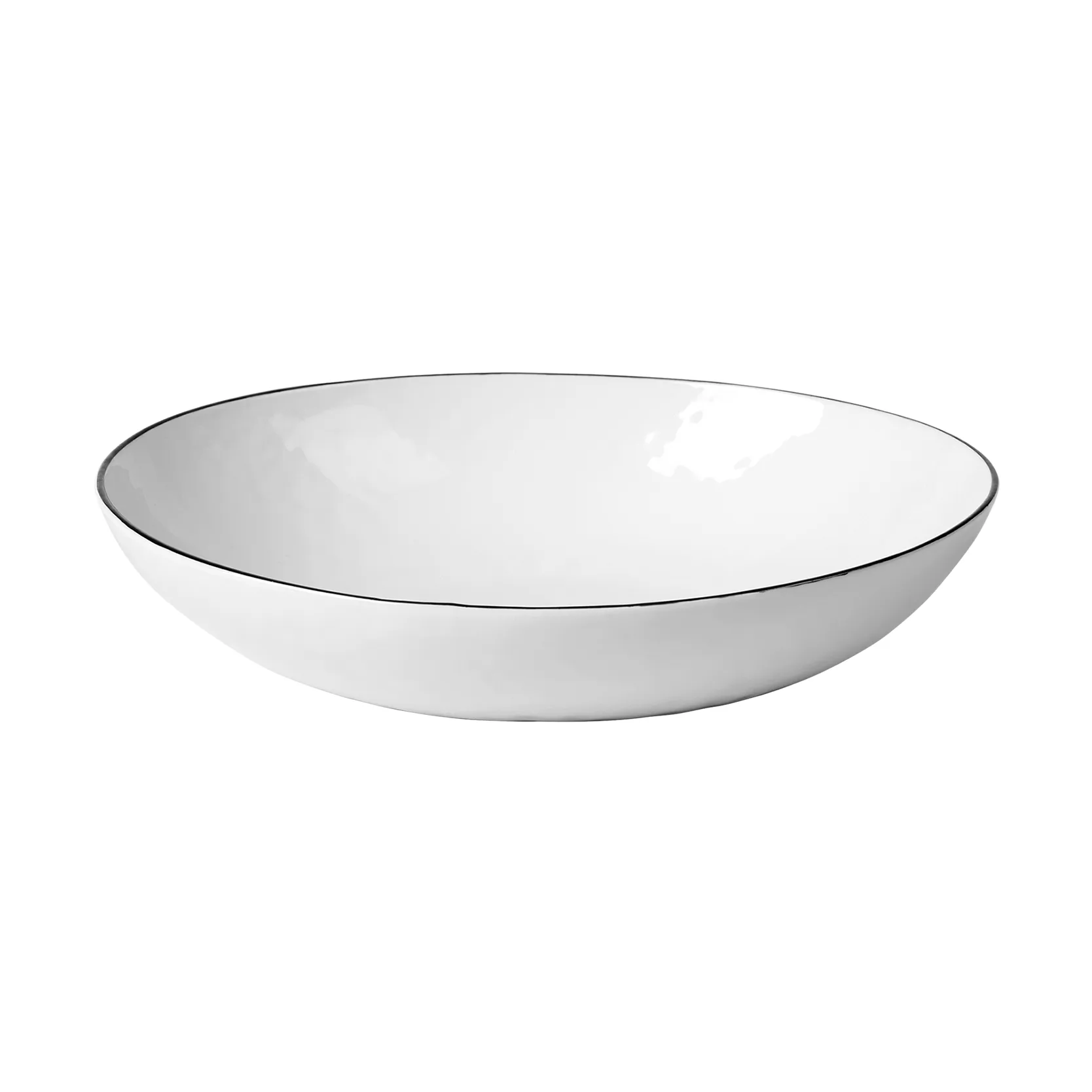 Bol Salt 23x19,5x5 cm, White-black rim Broste Copenhagen