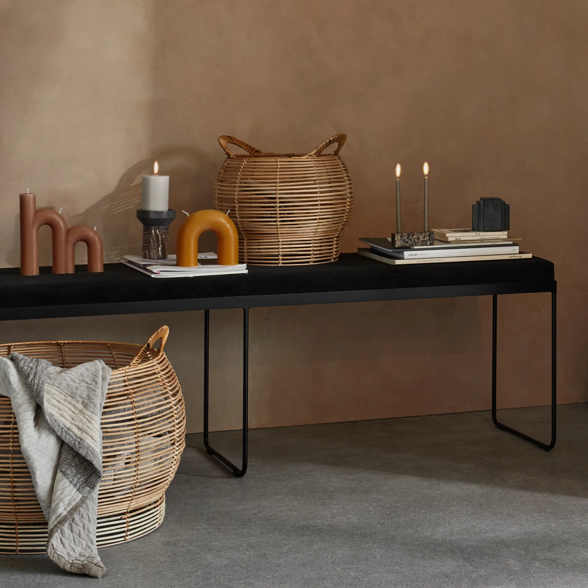 Bougie Bend 14,5x16,5 cm, Honey gold Broste Copenhagen