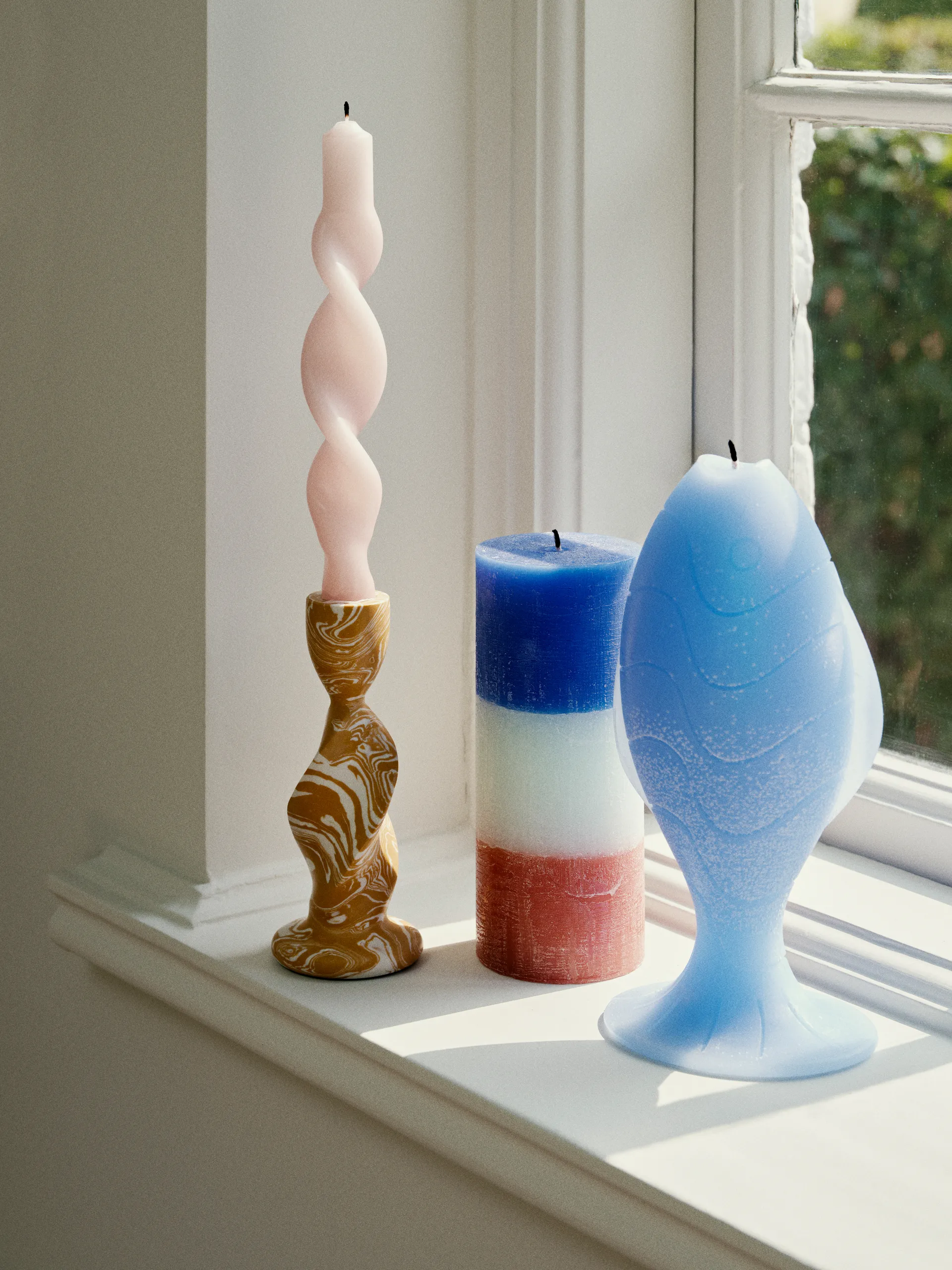 Bougie bloc Rainbow 17 cm, Blue lagoon Broste Copenhagen