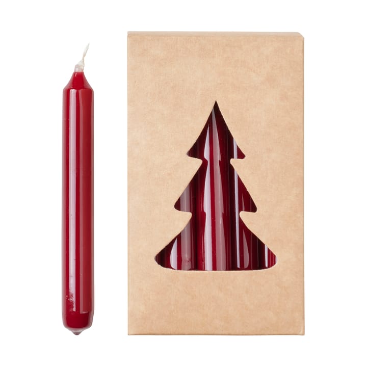 Bougie de Noël Broste glossy Ø1,2x10,2 cm lot de 20 - Burgundy - Broste Copenhagen