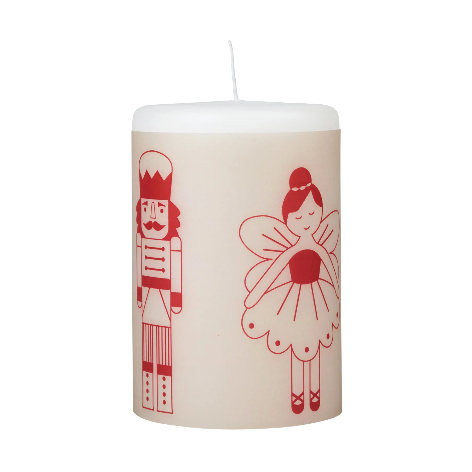Bougie Fairy Tale 12 cm, Blanc-rouge Broste Copenhagen