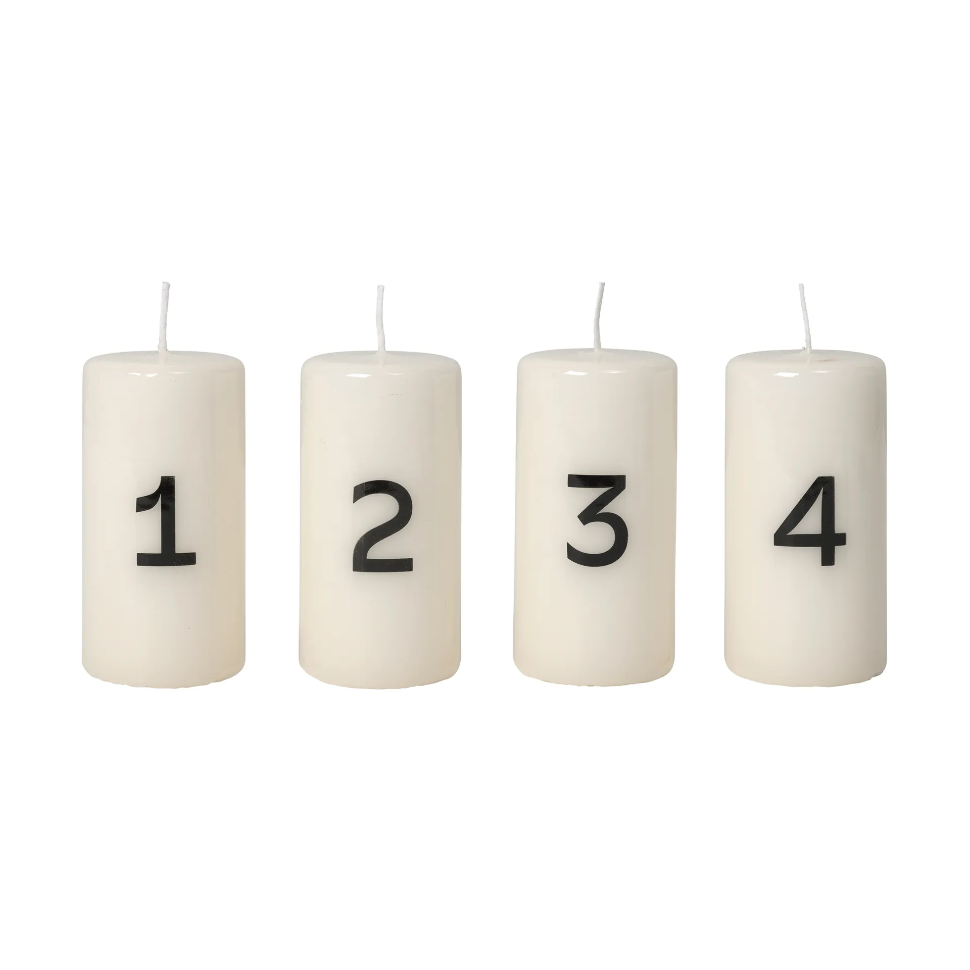 Bougies de l’Avent Broste, Blanc-noir, 4 pièces Broste Copenhagen