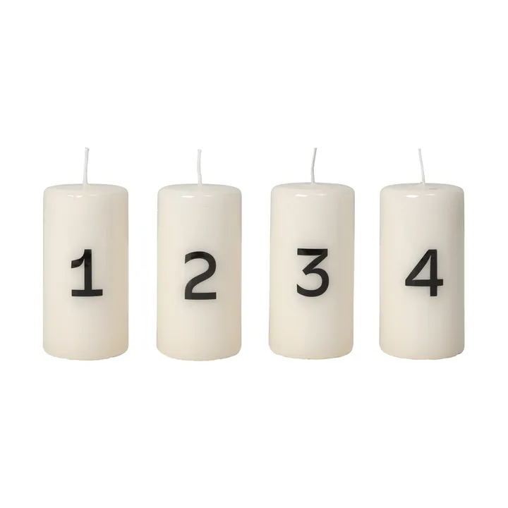 Bougies de l’Avent Broste - Blanc-noir, 4 pièces - Broste Copenhagen