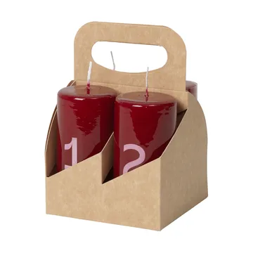 Bougies de l’Avent Broste - Bordeaux-blanc, lot de 4 pièces - Broste Copenhagen