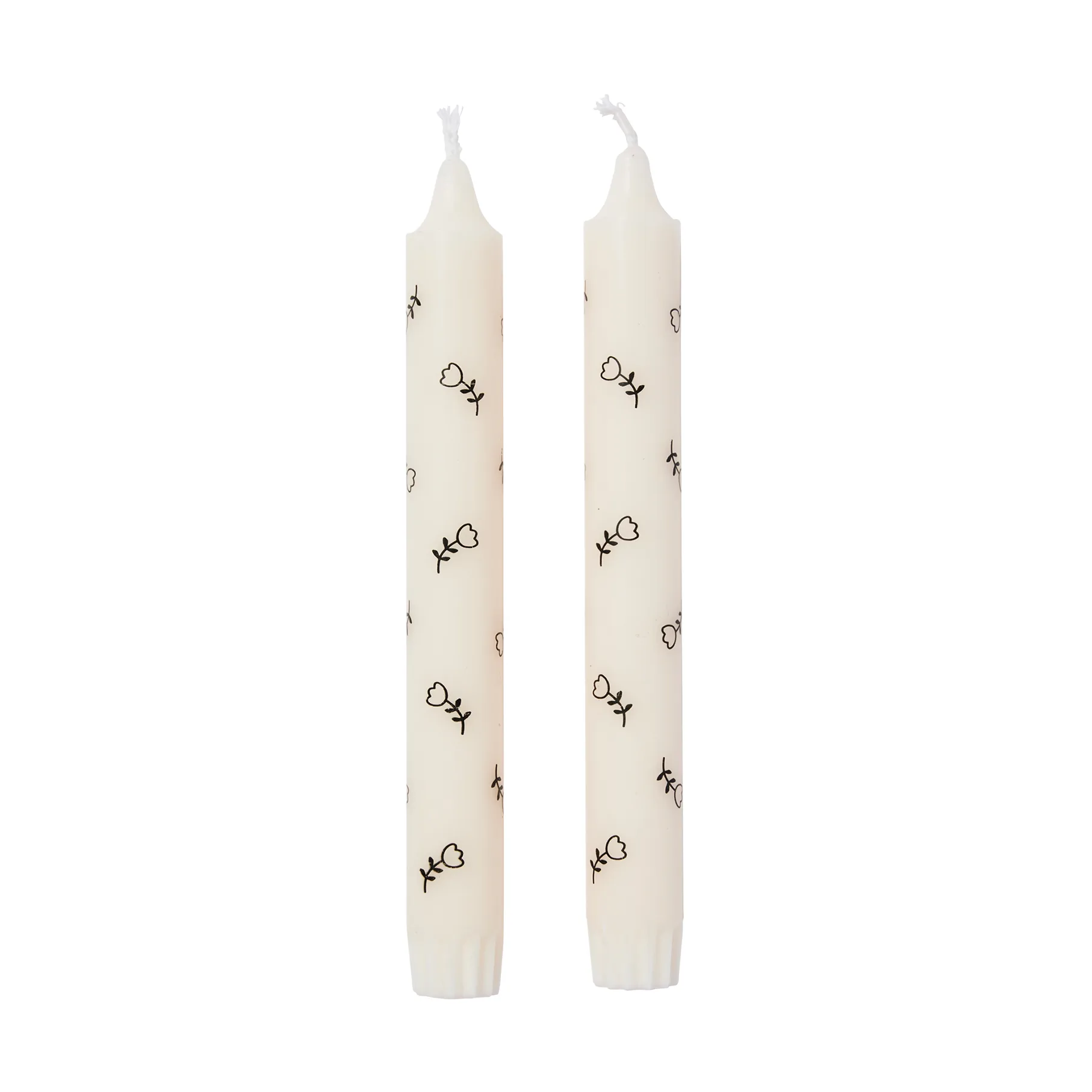 Bougies Mai 2 pièces, White-black Broste Copenhagen