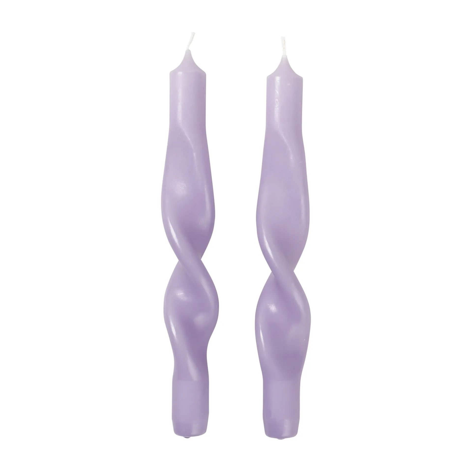 Bougies torsadées Twist twisted candles 23 cm Lot de 2, Orchid light purple Broste Copenhagen