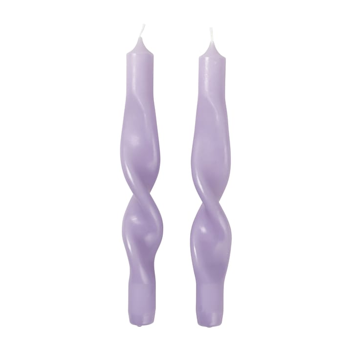 Bougies torsadées Twist twisted candles 23 cm Lot de 2 - Orchid light purple - Broste Copenhagen