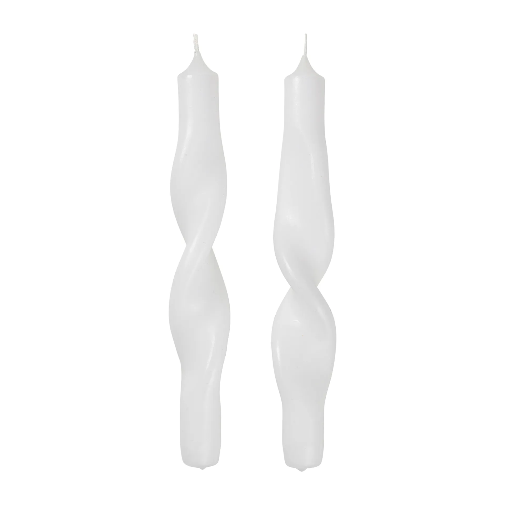 Bougies torsadées Twist twisted candles 23 cm Lot de 2, Pure white Broste Copenhagen