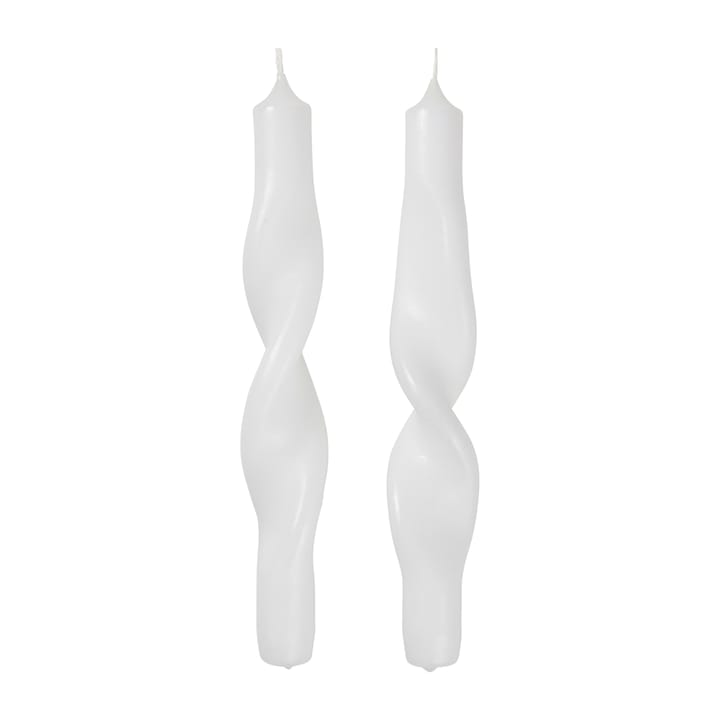 Bougies torsadées Twist twisted candles 23 cm Lot de 2 - Pure white - Broste Copenhagen