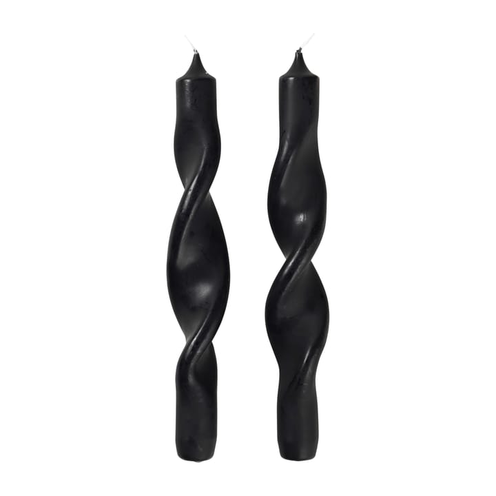 Bougies torsadées Twist twisted candles 23 cm Lot de 2 - Simply black - Broste Copenhagen