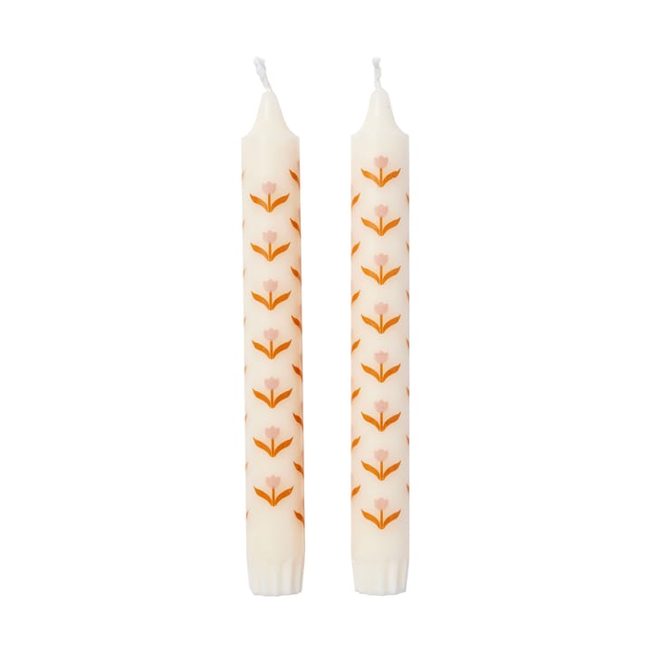 Bougies Tulip 2 pièces - White-soft pink - Broste Copenhagen
