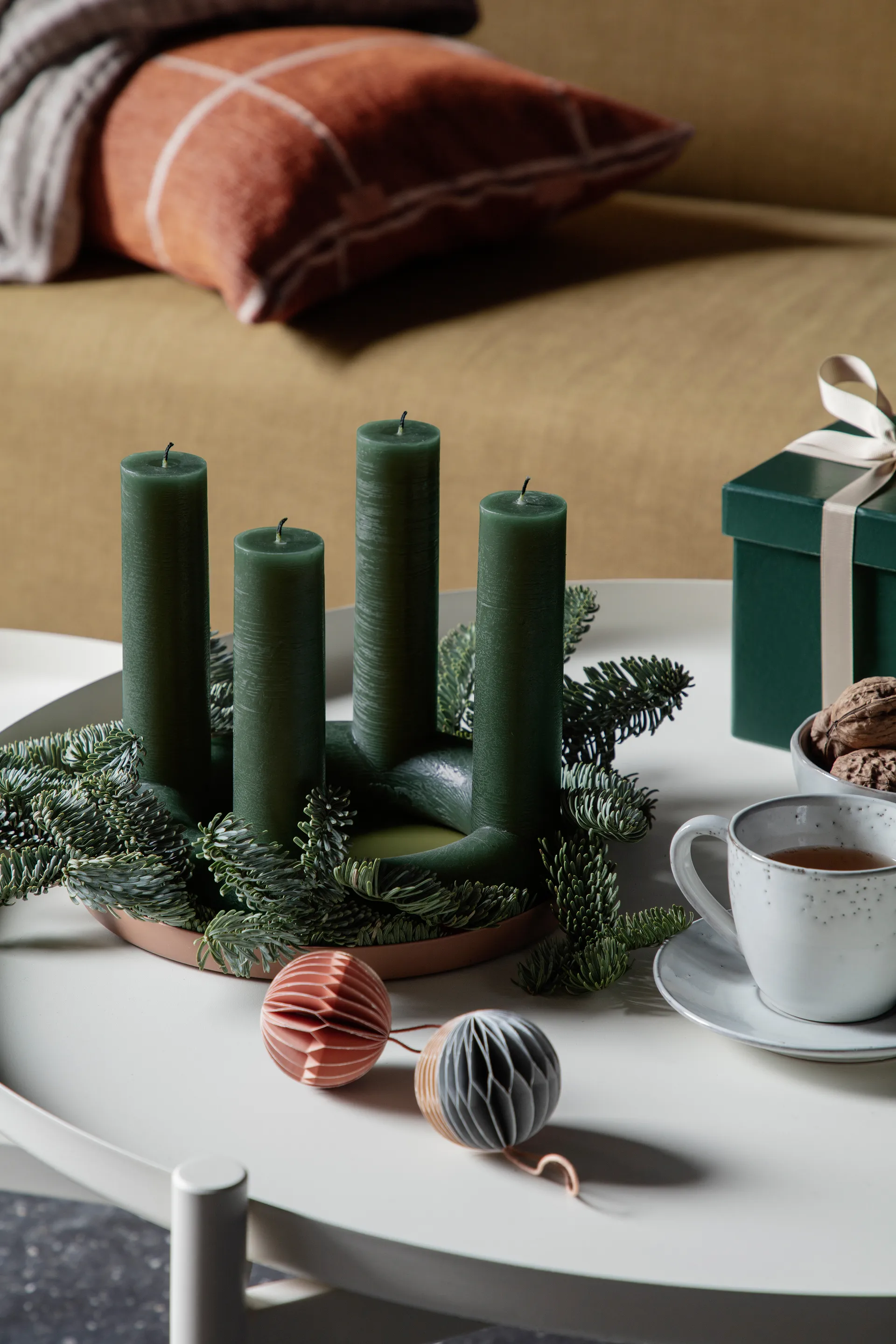 Boule de Noël Ball honeycomb Ø5 cm 6 Pièces, Multi/green Broste Copenhagen