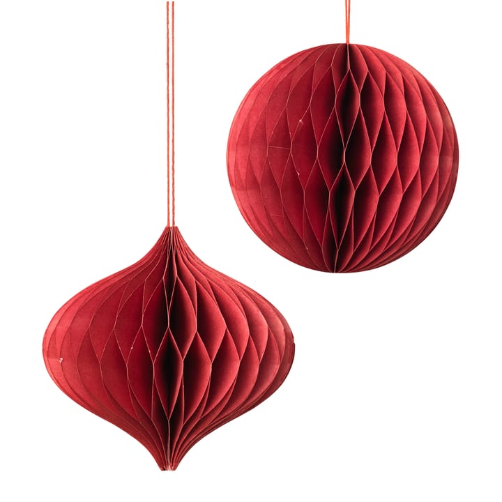Boule de Noël-Décoration de Noël Christmas mix 2 pièces Pompeian red Broste Copenhagen