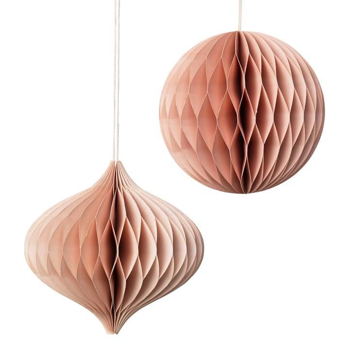 Boule de Noël-Décoration de Noël Christmas mix Lot de 2 - Dusty pink - Broste Copenhagen