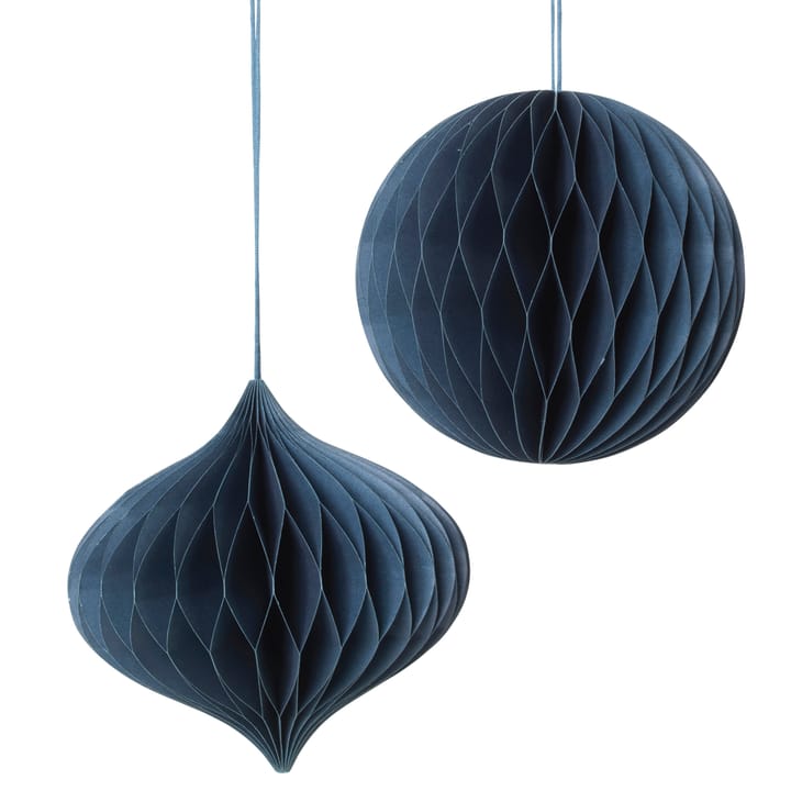 Boule de Noël-Décoration de Noël Christmas mix Lot de 2 - Orion blue - Broste Copenhagen