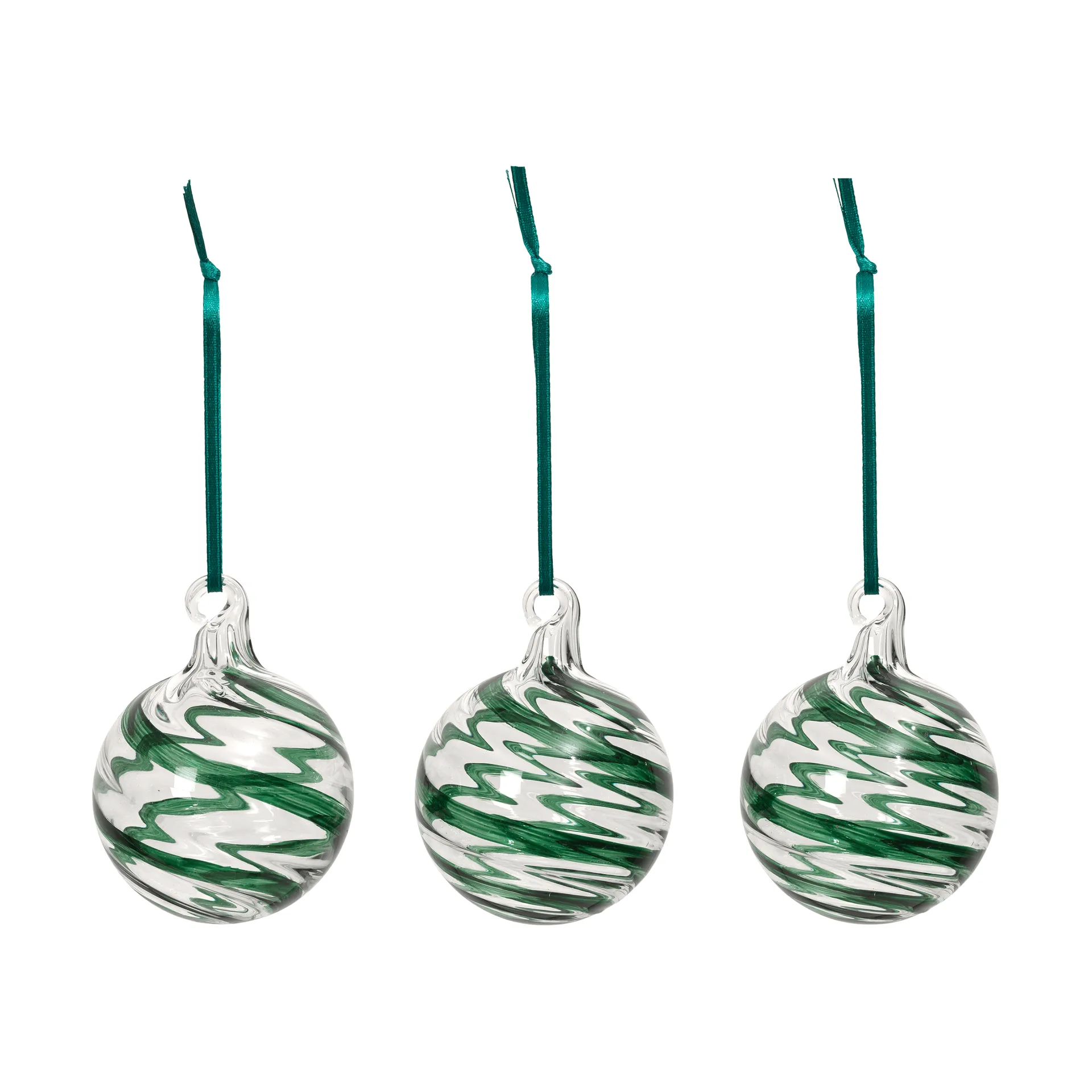 Boule de Noël Swirl, Deep Forest-Clear Broste Copenhagen