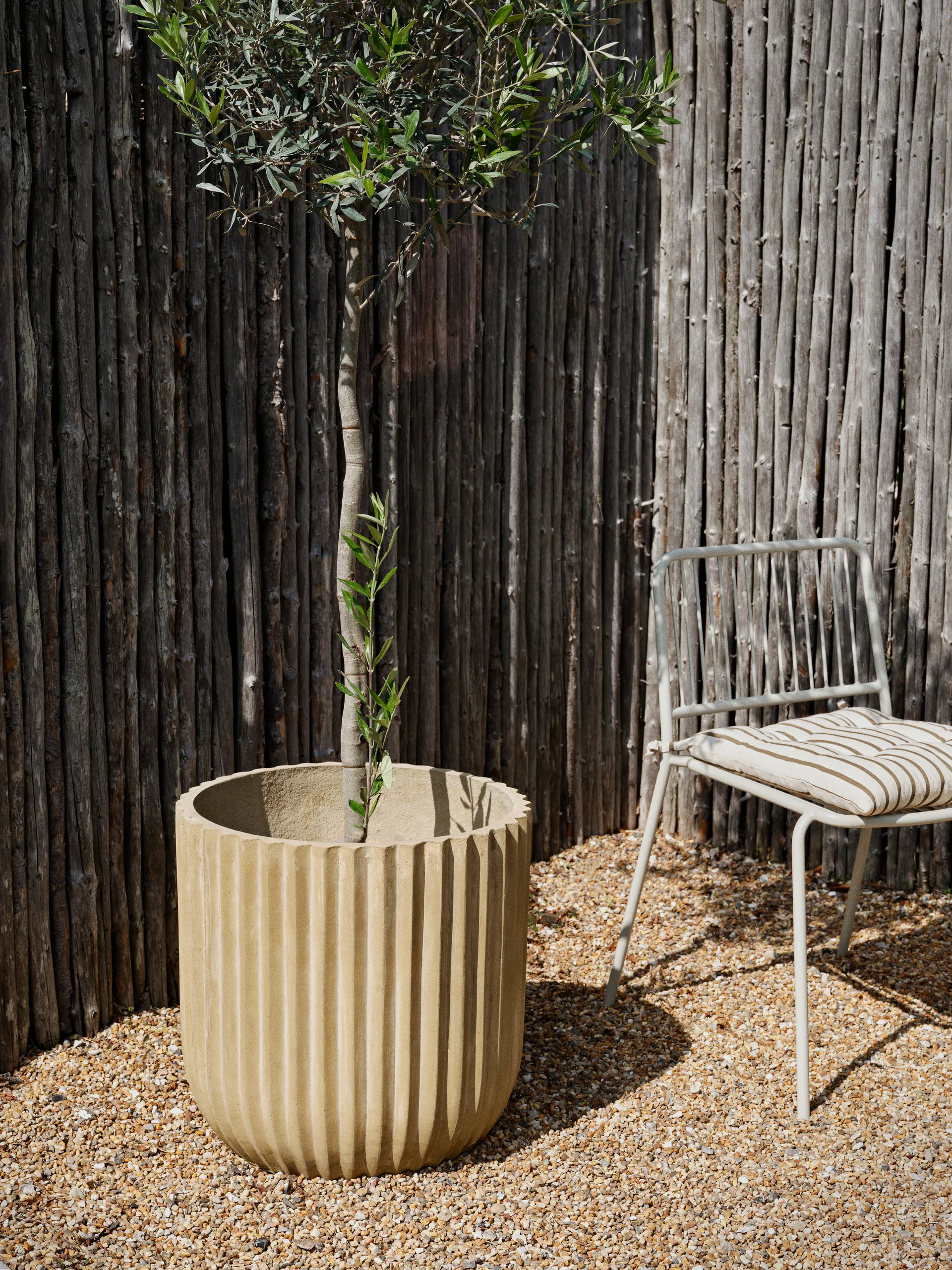 Cache-pot Fiber Ø50 cm, Antique beige Broste Copenhagen