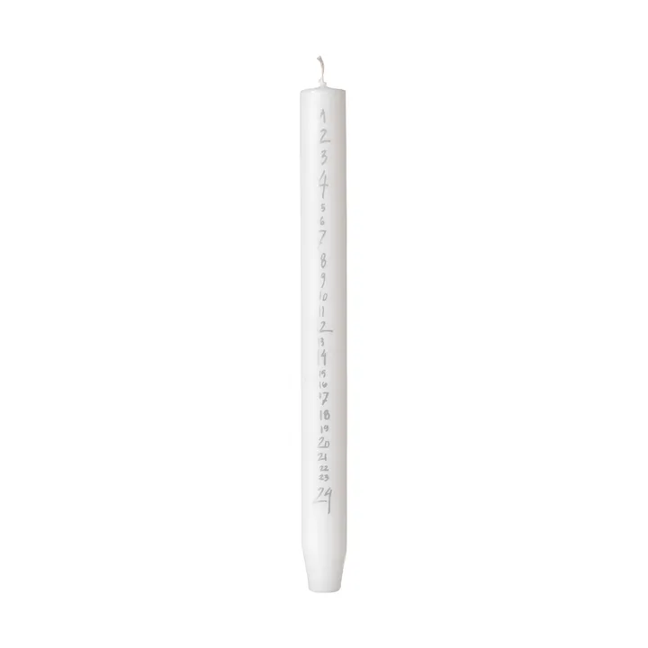 Calendrier bougie manuscrite - Pure White-Silver - Broste Copenhagen