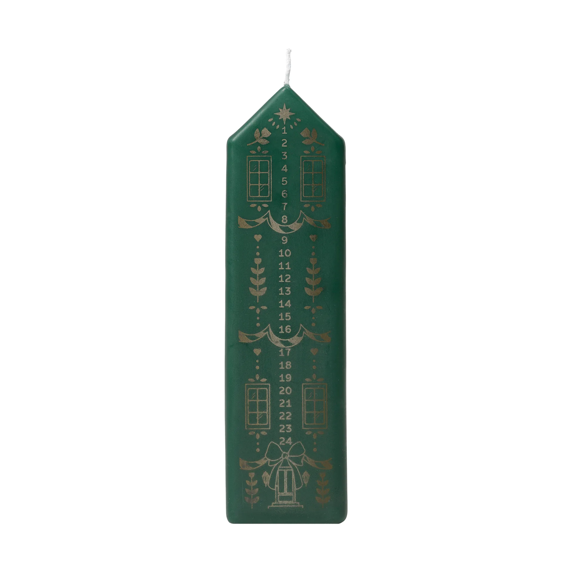 Casa bougie calendrier, Vert foncé-or Broste Copenhagen