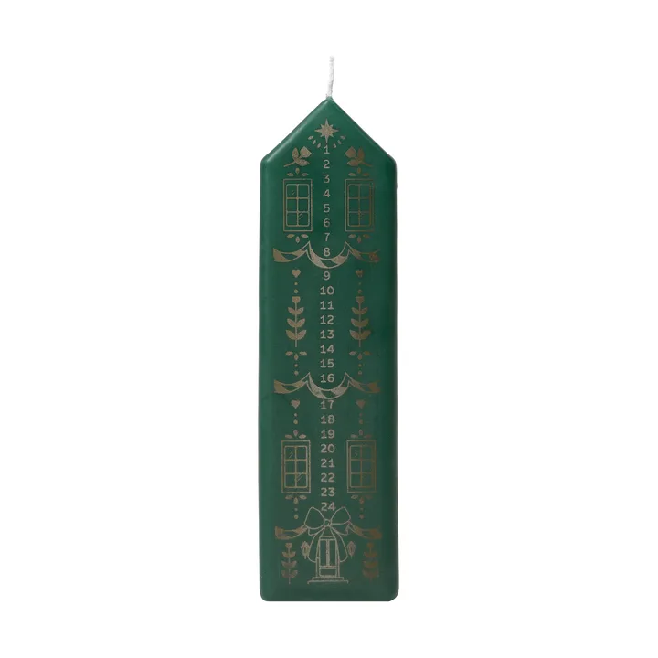 Casa bougie calendrier - Vert foncé-or - Broste Copenhagen