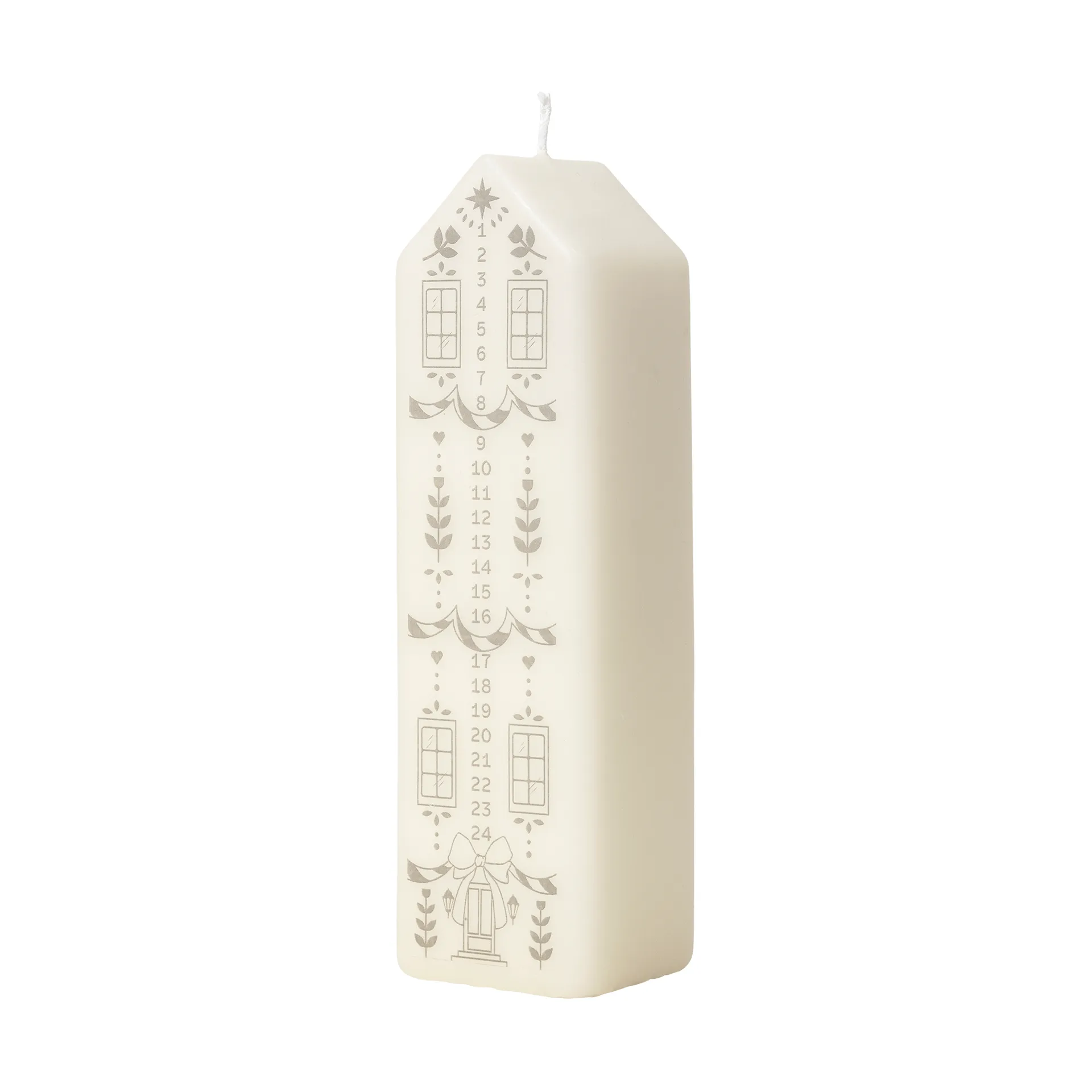 Casa bougie calendrier, White-Silver Broste Copenhagen