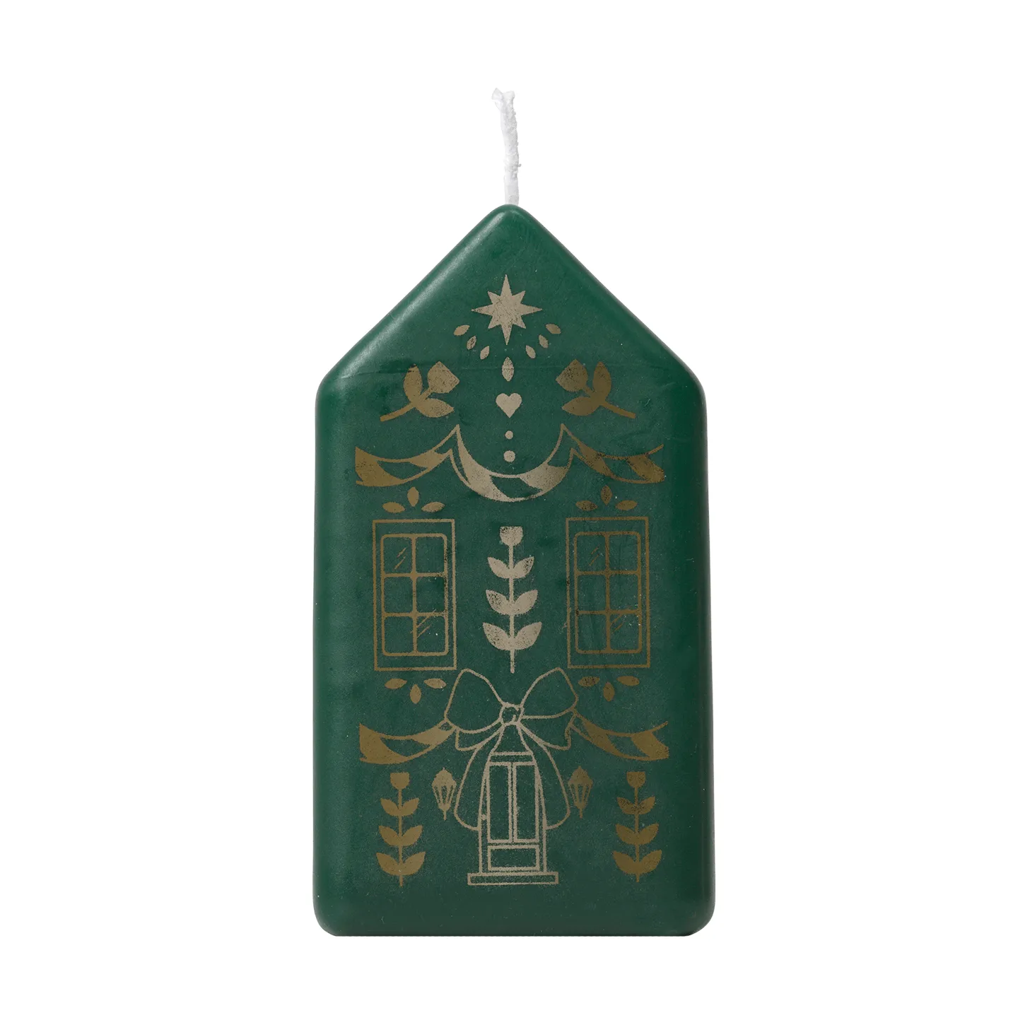 Casa bougie pilier, Vert foncé-or Broste Copenhagen